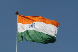 Indian flag waving in breeze